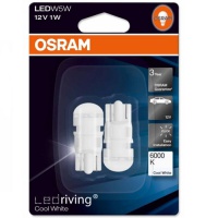 Автолампа галогенная OSRAM T10 W5W 6000K PREMIUM LEDRIVING COOL WHITE 12V 1W (2шт.)