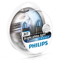 Автолампа галогенная PHILIPS CRYSTALVISION H1 12V 55W  (2шт.)